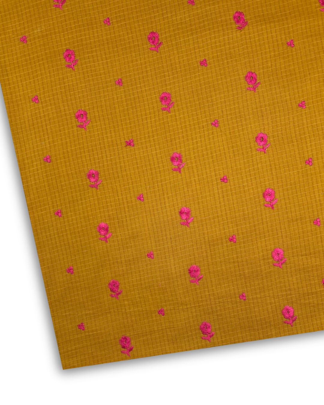 Embroidered Lawn – Mustard (MEL-S26-099), embroidered lawn fabric by the meter
