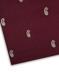Embroidered Lawn – Maroon (MEL-S26-071), embroidered lawn fabric by the meter