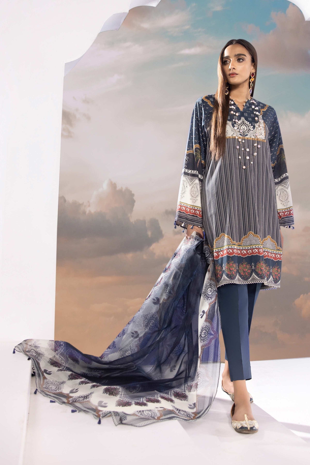 Sapphire Lawn (Beethoven) Two Piece – Sapphire 2-piece unstitched suit