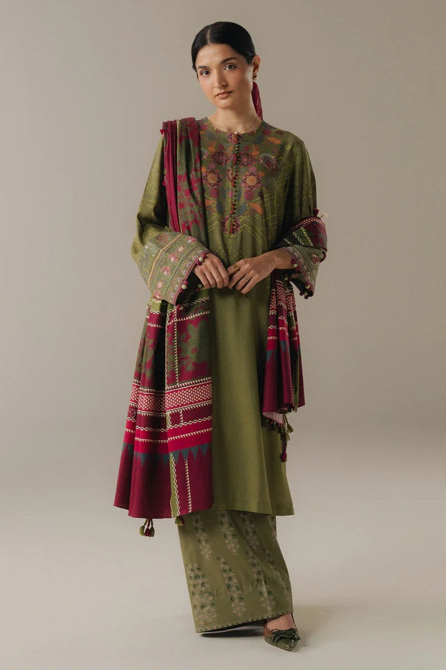 Coco Linen Prints By Zara Shahjahan D-09A (Terracotta Sky) – Zara Shahjahan 3-piece unstitched suit