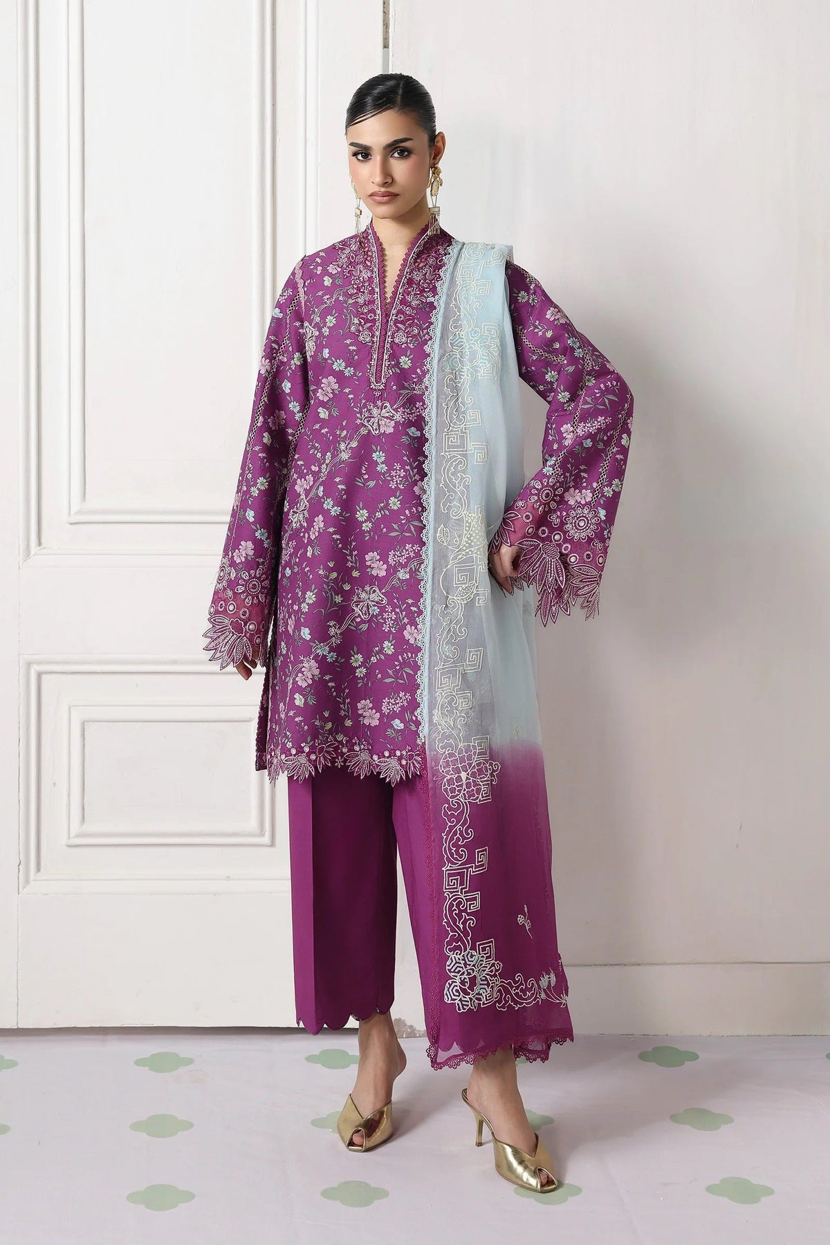 Qalamkar QPrints Lawn QQP-09A (Brise) – Qalamkar 3-piece unstitched suit