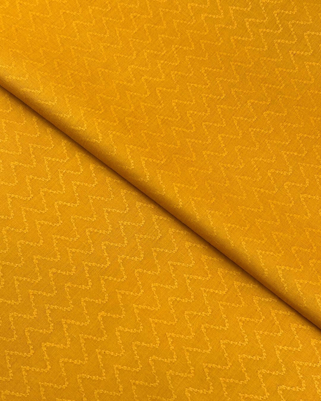 Wide Needle Lawn – Mustard, self-textured lawn fabric by the meter