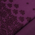 Schiffli Border Embroidered Cotton – Purple fabric