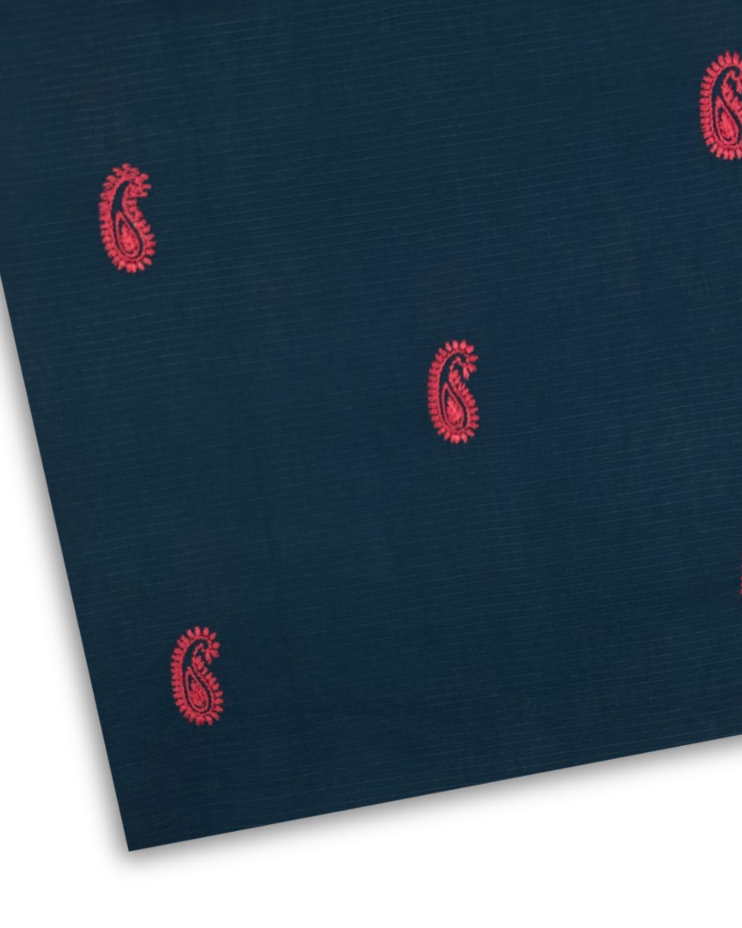 Embroidered Lawn – Steel Blue (MEL-S26-073), embroidered lawn fabric by the meter