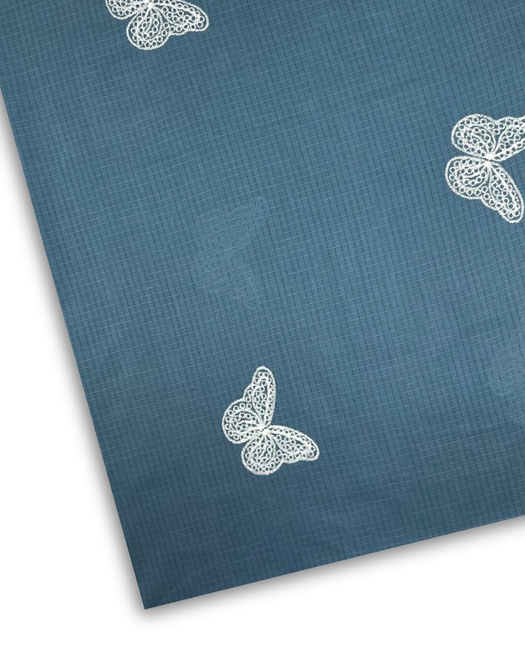 Embroidered Lawn – Blue (MEL-S26-111), embroidered lawn fabric by the meter