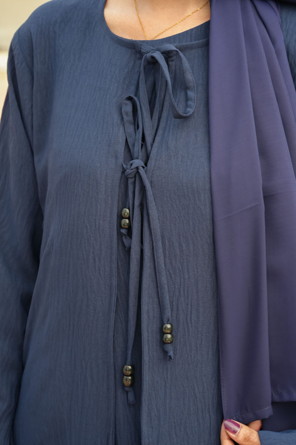Navy Blue 2PC Abaya by Al Deebaj, photo 4