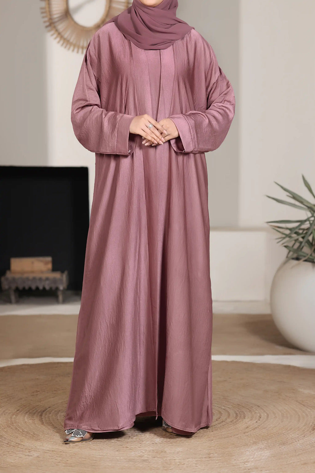Hareer Pink Abaya by Al Deebaj