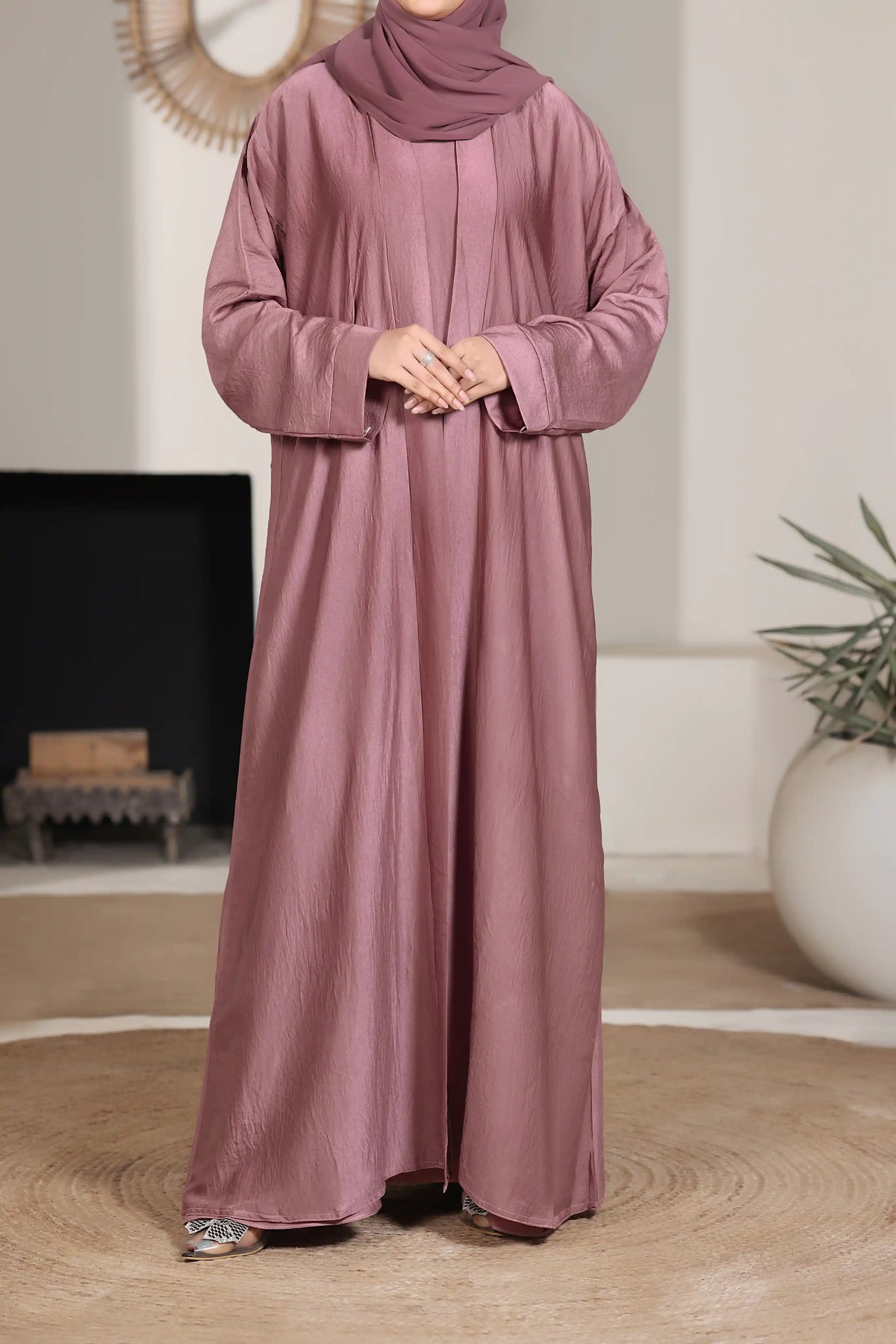 Hareer Pink Abaya by Al Deebaj
