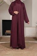 Hareer Maroon Abaya by Al Deebaj