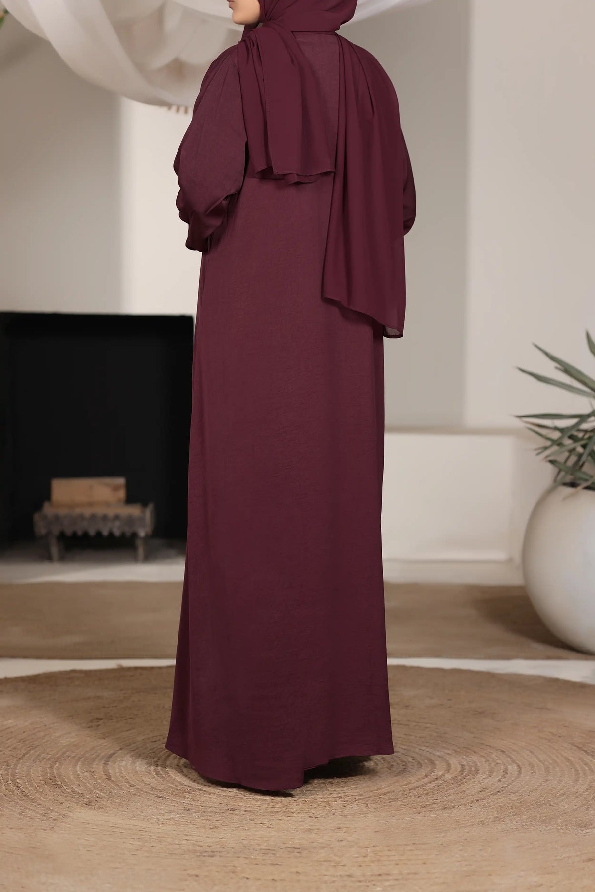 Hareer Maroon Abaya by Al Deebaj, photo 4