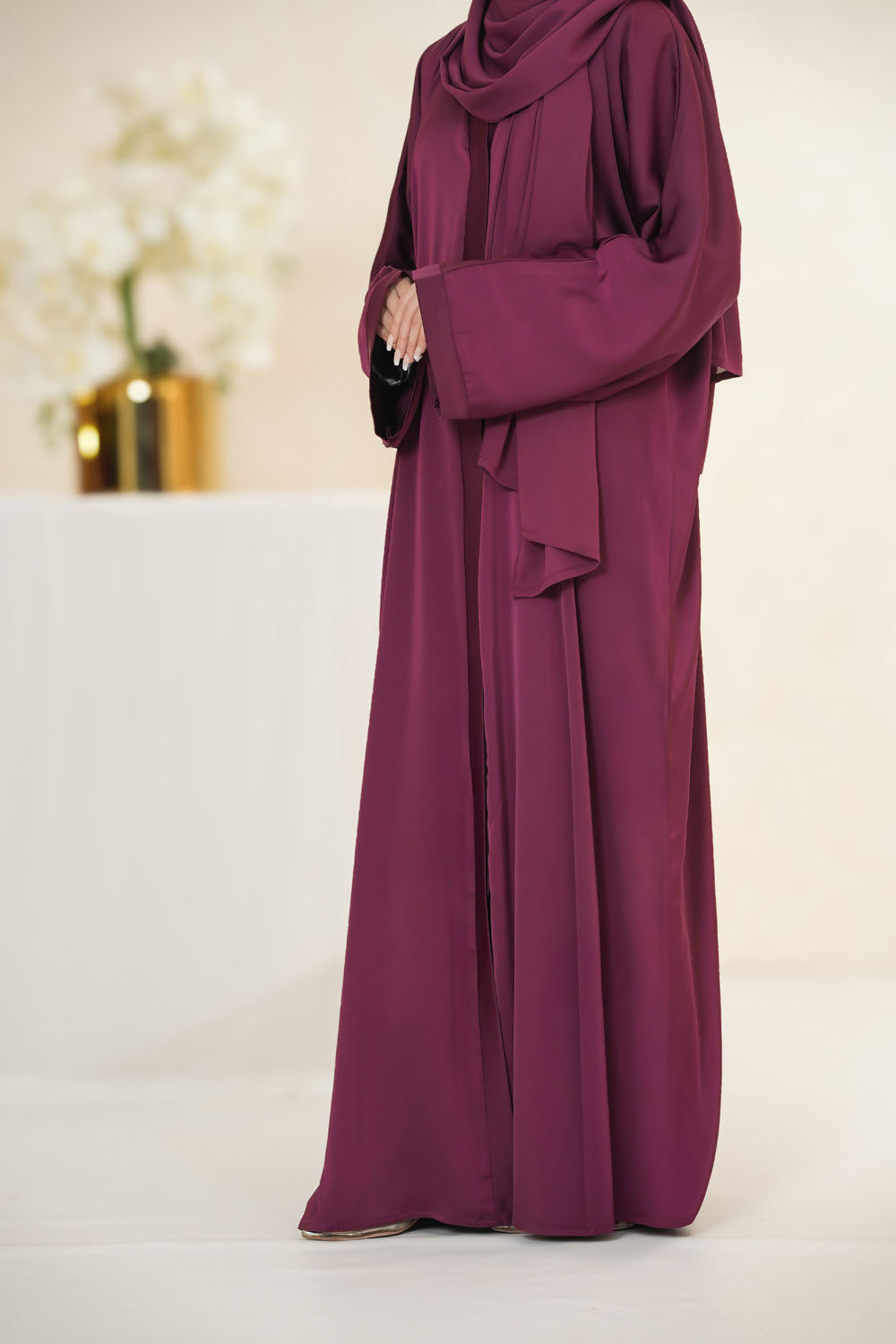 Maroon Basic Abaya by Al Deebaj, photo 4