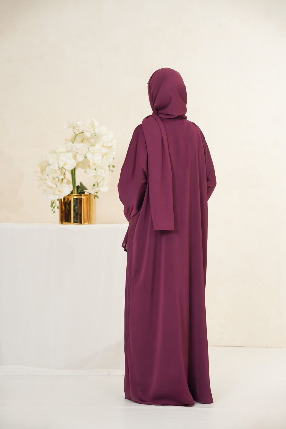 Maroon Basic Abaya by Al Deebaj, photo 3