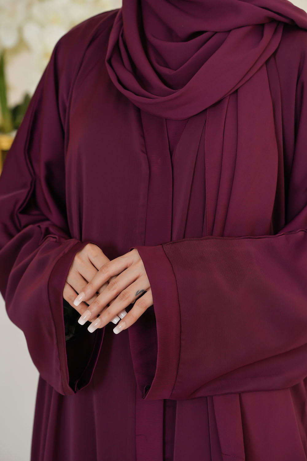 Maroon Basic Abaya by Al Deebaj, photo 2