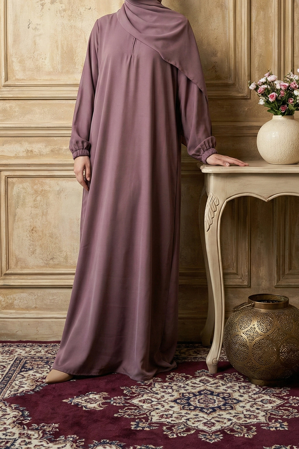 Musfirah T-Pink Abaya by Al Deebaj