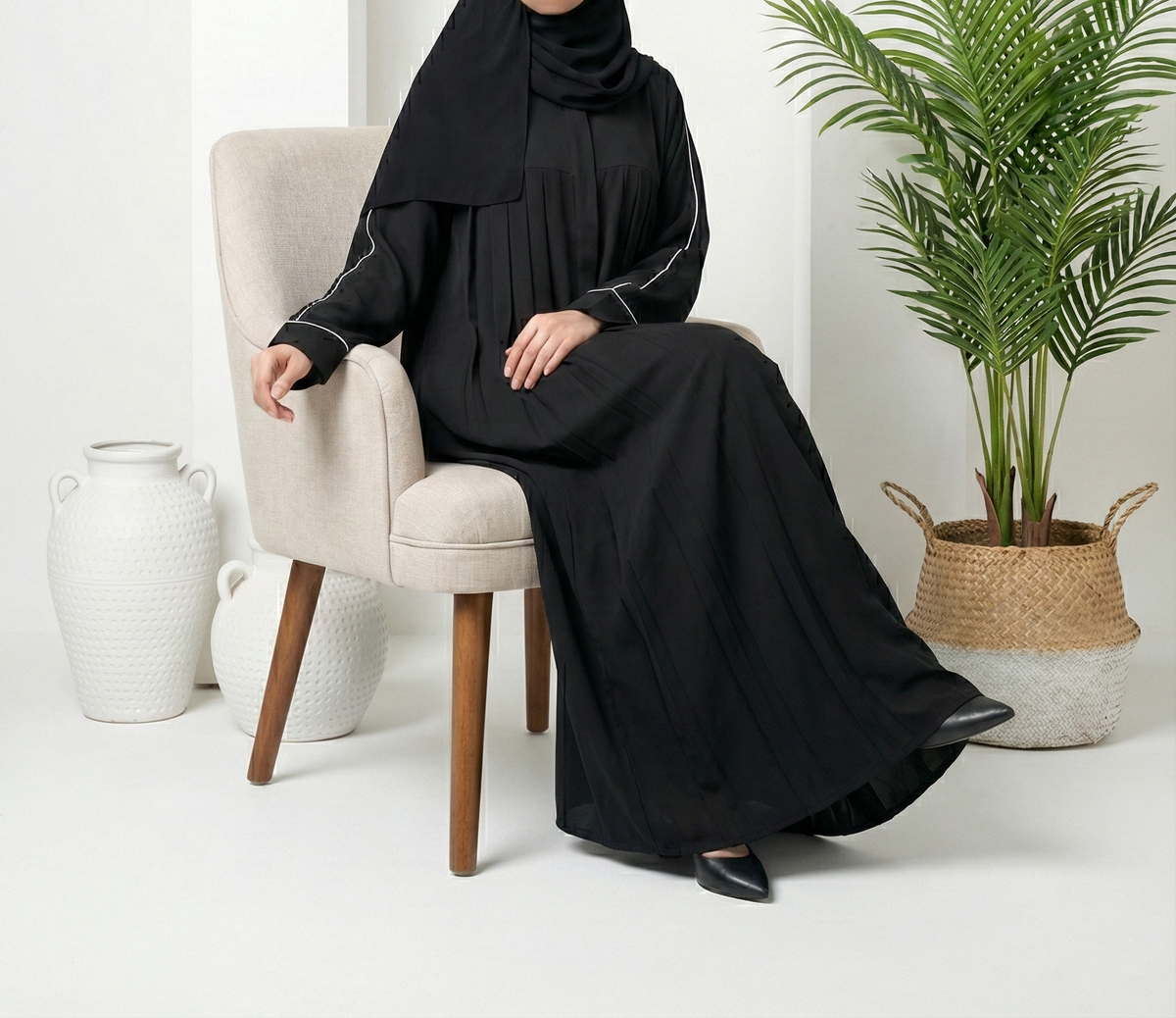 Faiza Black Abaya by Al Deebaj, photo 4