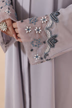 Tahira Lavender Grey Abaya by Al Deebaj