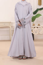 Tahira Lavender Grey Abaya by Al Deebaj, photo 4