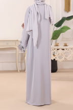 Tahira Lavender Grey Abaya by Al Deebaj, photo 5