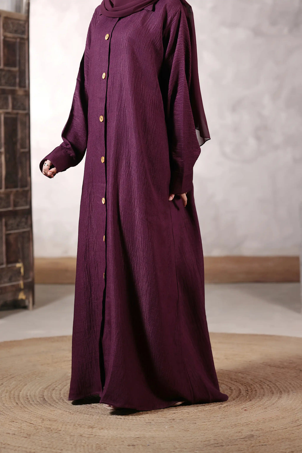 Maliha Maroon Abaya by Al Deebaj, photo 5