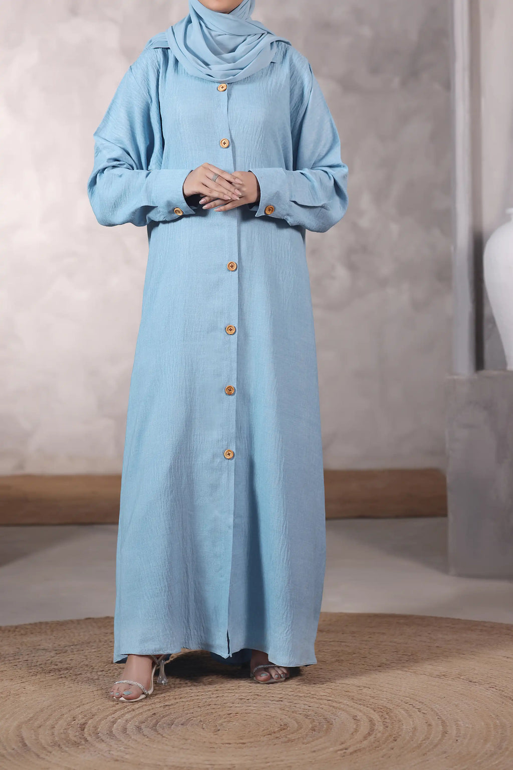 Maliha Light Blue Abaya by Al Deebaj
