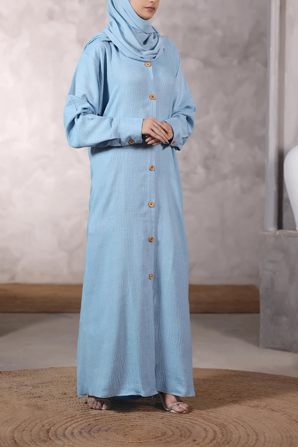 Maliha Light Blue Abaya by Al Deebaj, photo 4