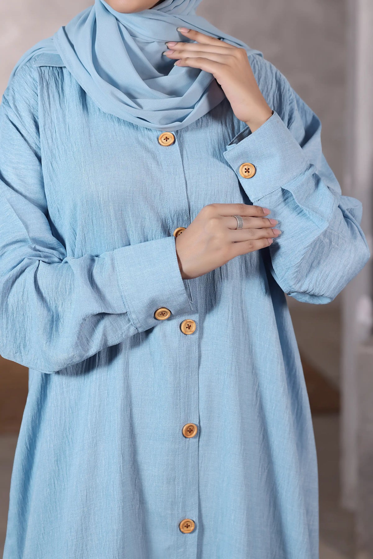 Maliha Light Blue Abaya by Al Deebaj, photo 2