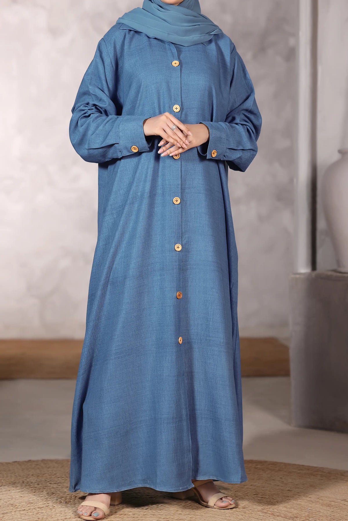 Maliha Dark Blue Abaya by Al Deebaj