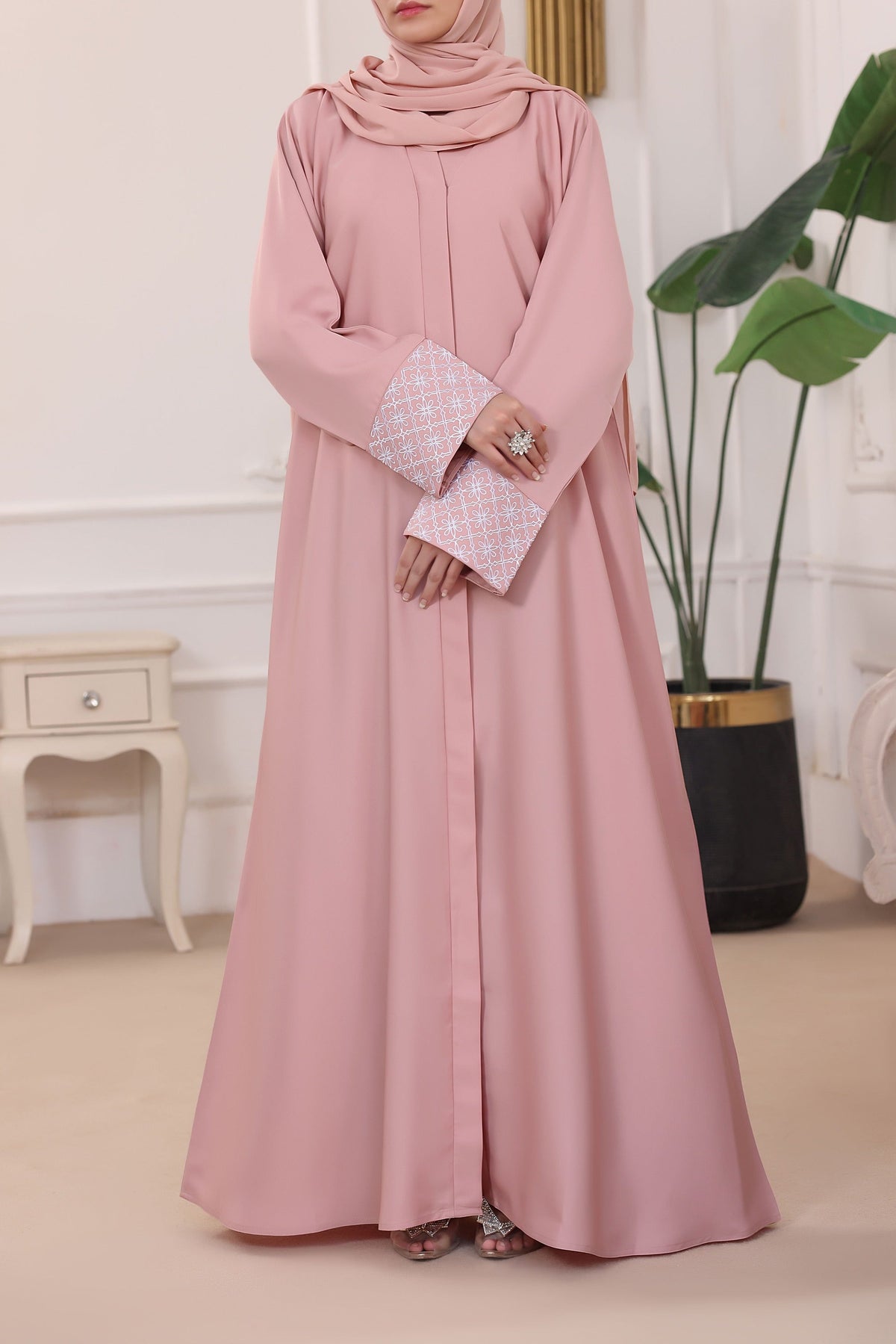 Areesha Rose Pink Abaya by Al Deebaj