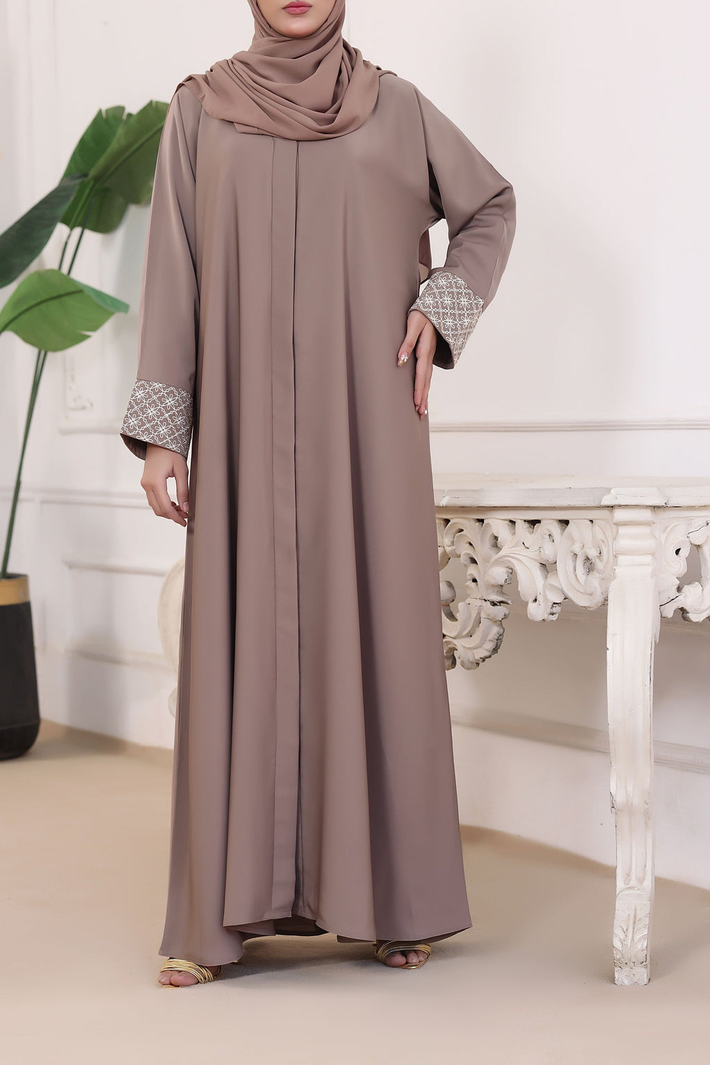 Areesha Chocolate brown Abaya by Al Deebaj, photo 3