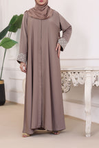 Areesha Chocolate brown Abaya by Al Deebaj, photo 3