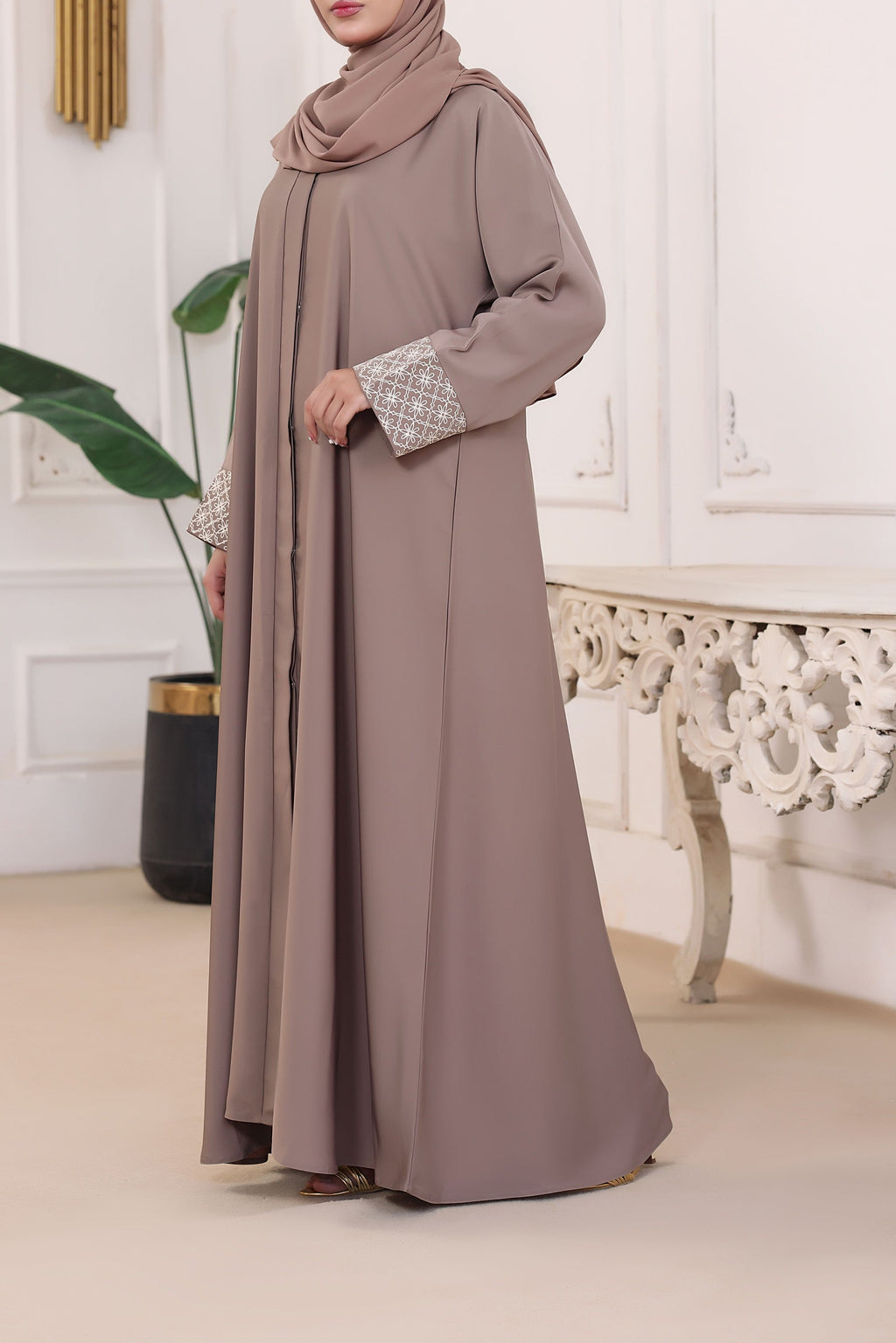Areesha Chocolate brown Abaya by Al Deebaj, photo 4