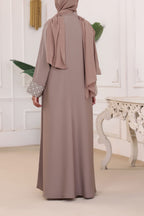 Areesha Chocolate brown Abaya by Al Deebaj, photo 5