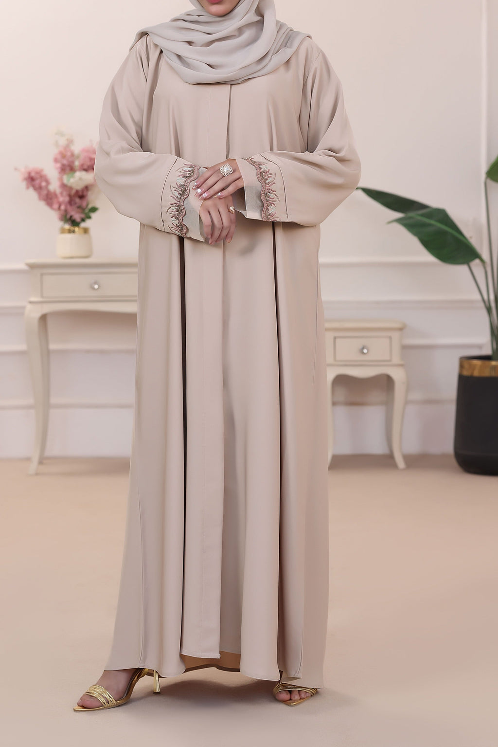 Hira Light Creamy Abaya by Al Deebaj