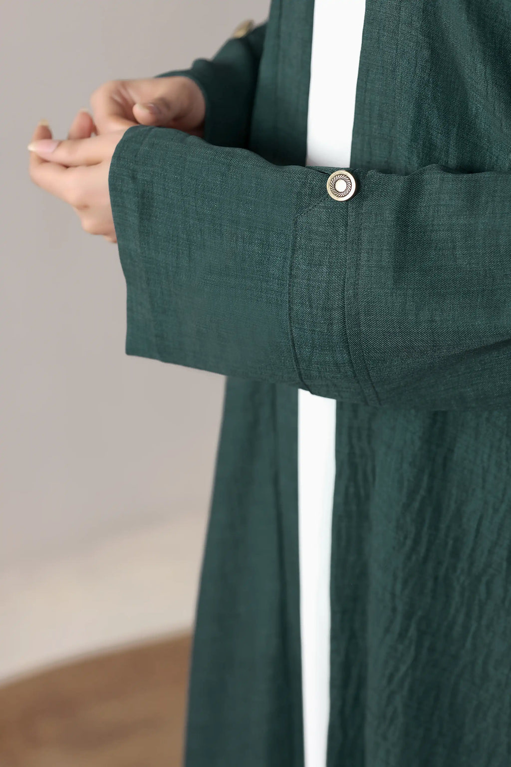 Huma Bottle Green Abaya by Al Deebaj, photo 4