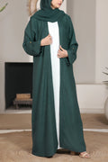 Huma Bottle Green Abaya by Al Deebaj