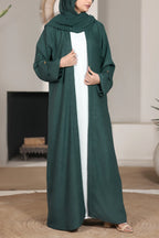 Huma Bottle Green Abaya by Al Deebaj
