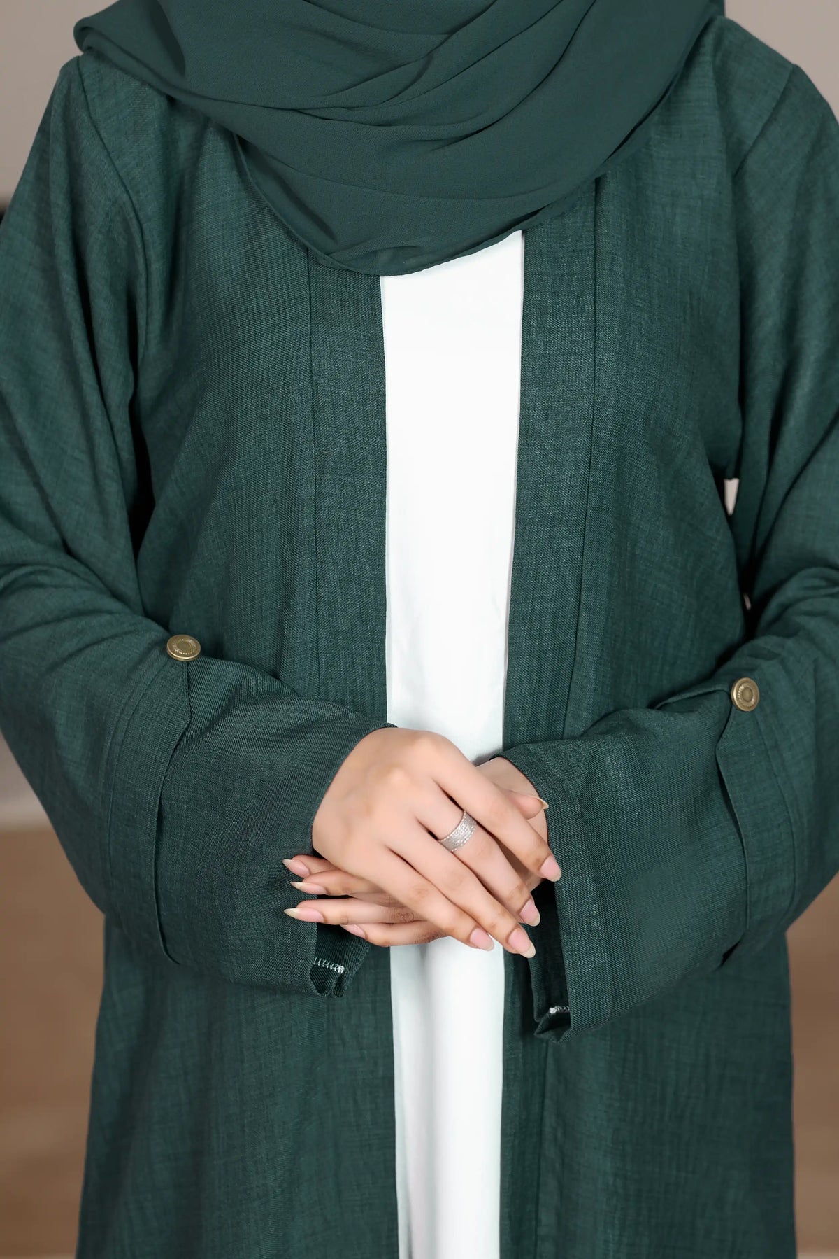 Huma Bottle Green Abaya by Al Deebaj, photo 3