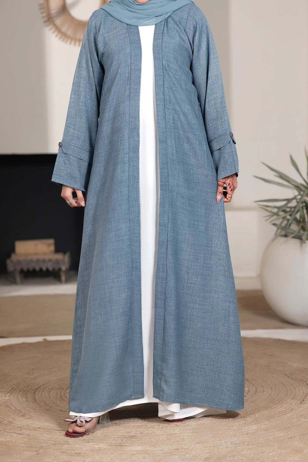 Huma Sky Blue Abaya by Al Deebaj