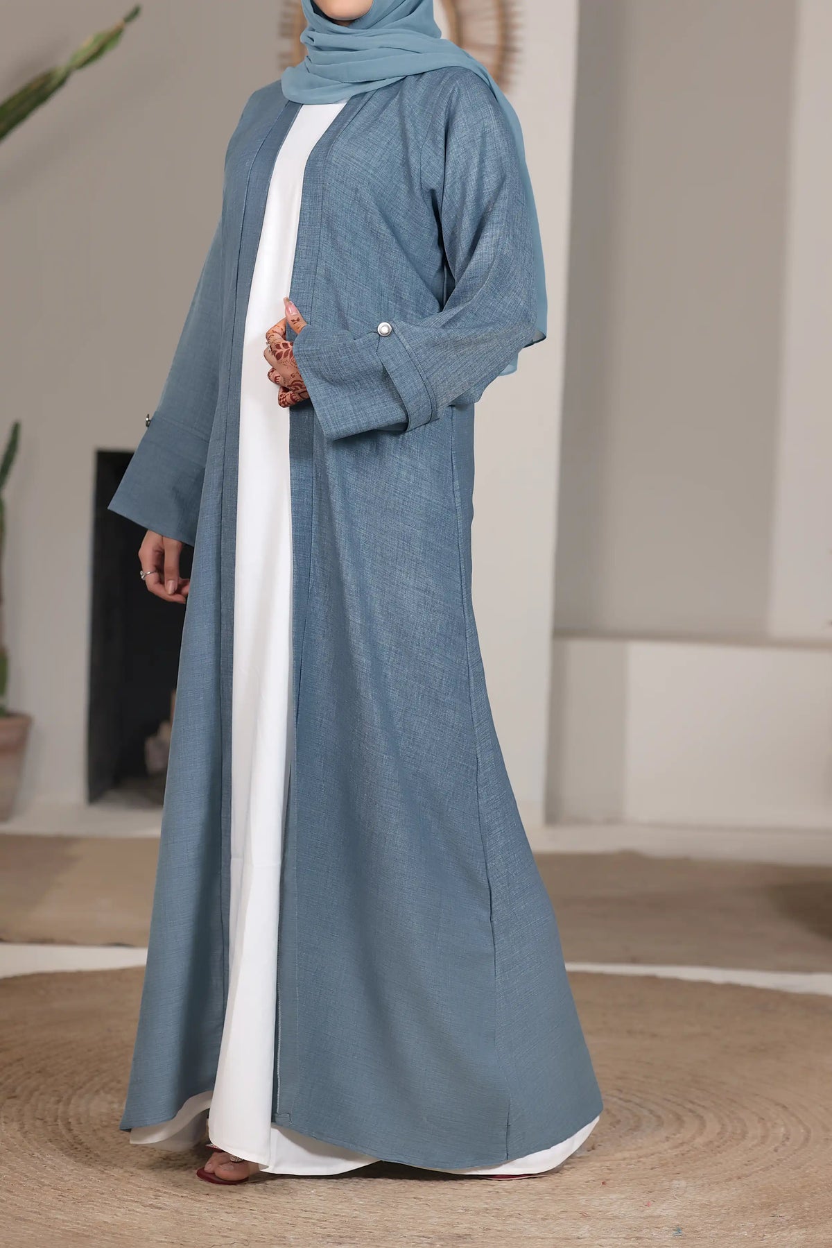 Huma Sky Blue Abaya by Al Deebaj, photo 4