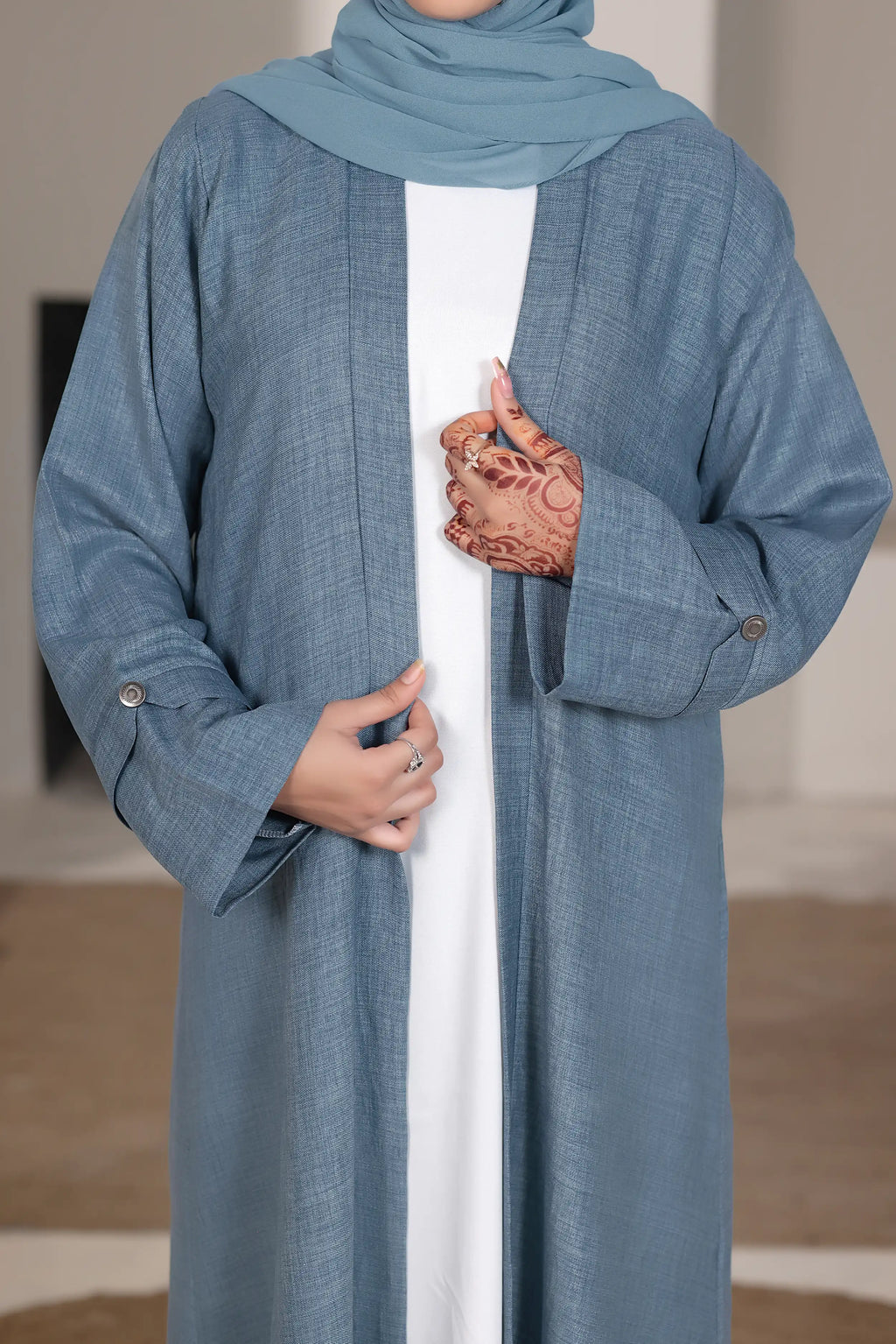 Huma Sky Blue Abaya by Al Deebaj, photo 2