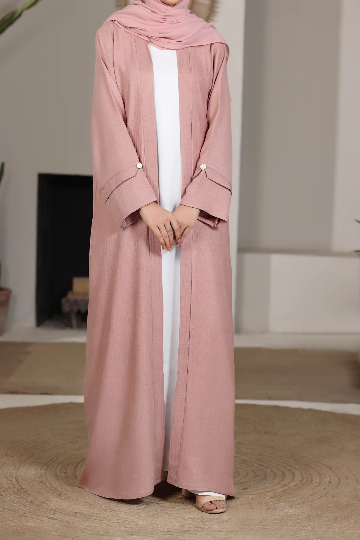 Huma Pink Abaya by Al Deebaj