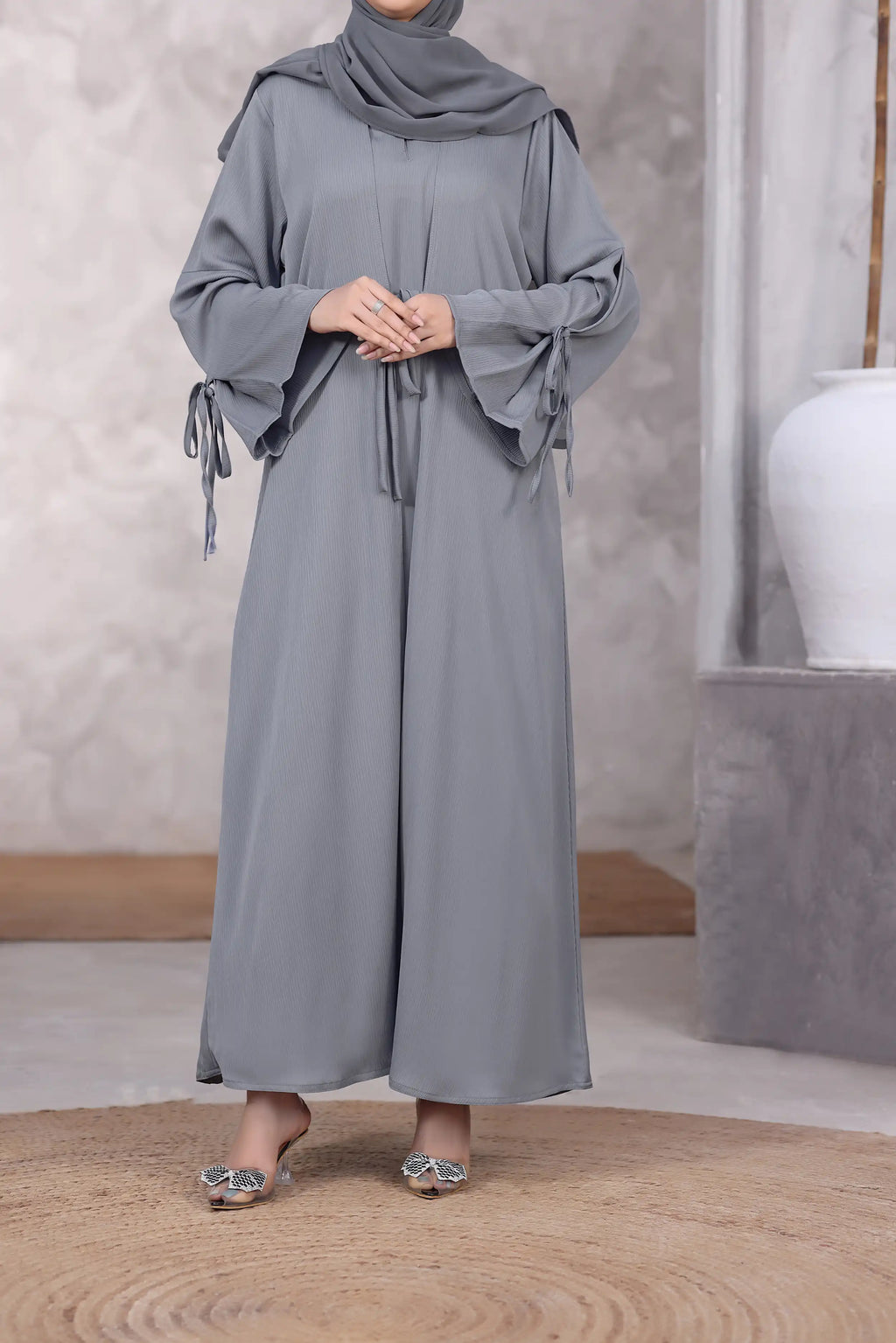 Anabiya Grey Abaya by Al Deebaj