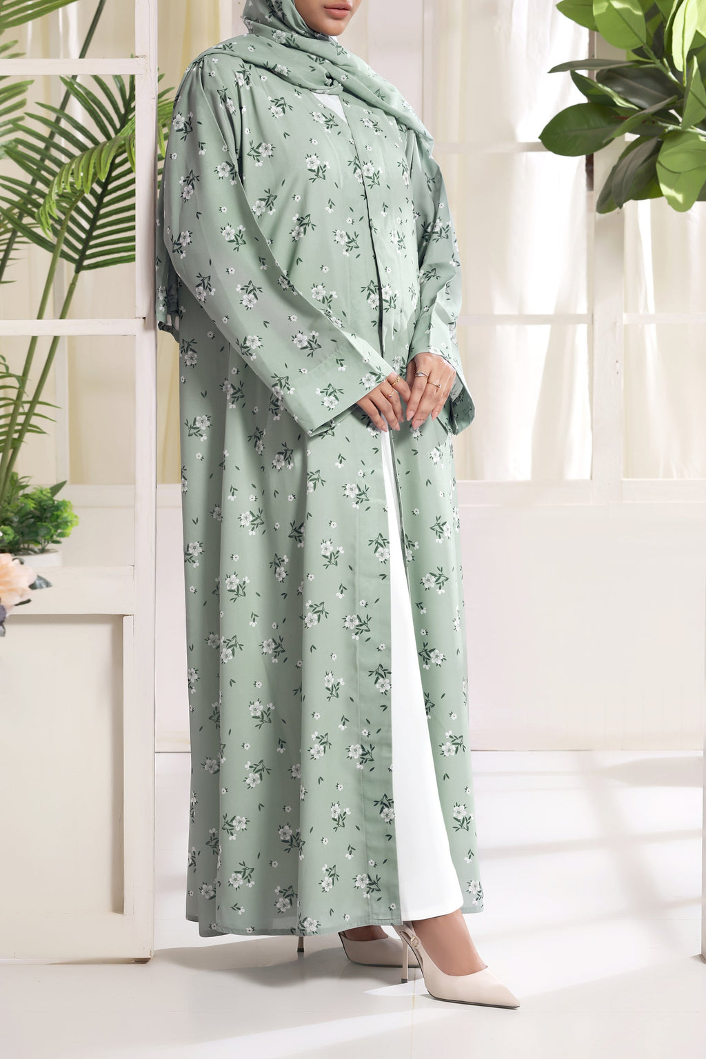 Mint Bloom Noure Abaya by Al Deebaj, photo 6