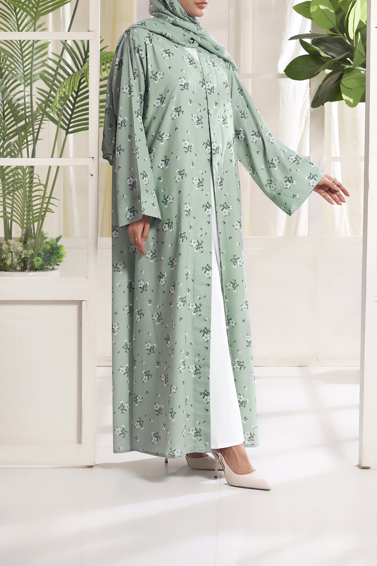 Mint Bloom Noure Abaya by Al Deebaj, photo 4