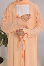 Habiba Peach Abaya by Al Deebaj, photo 3