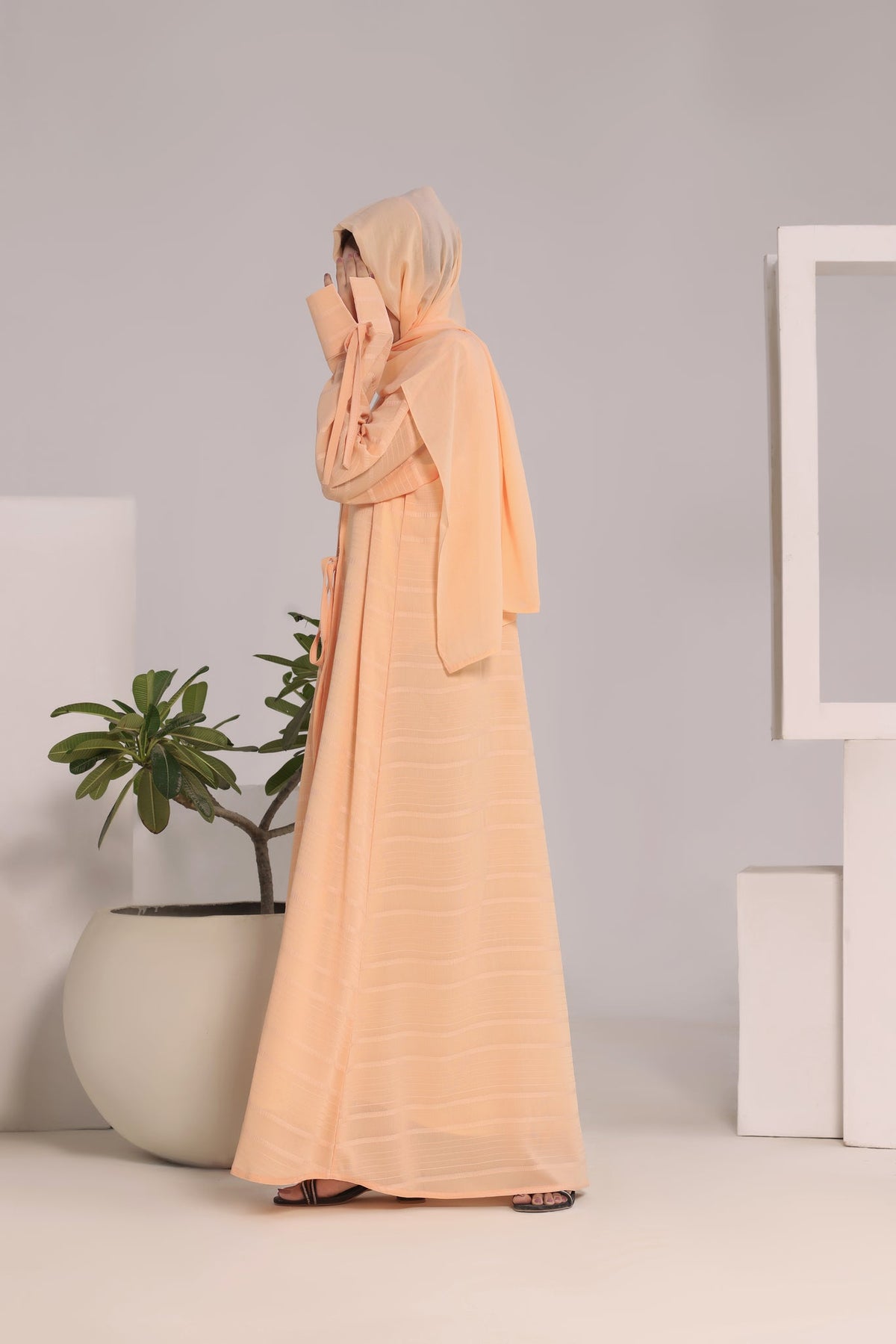 Habiba Peach Abaya by Al Deebaj, photo 6
