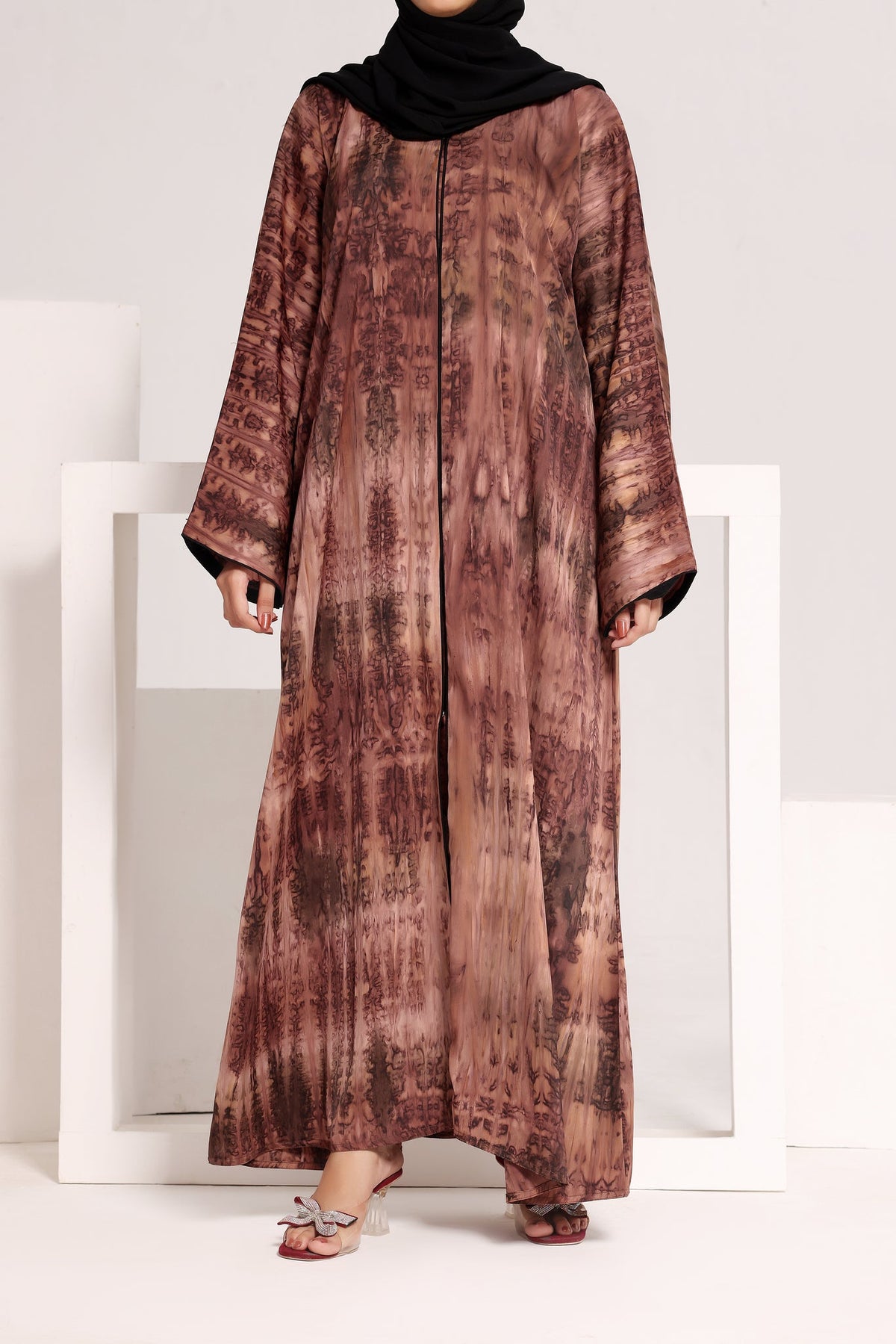 Valvet Rose Printed Abaya by Al Deebaj