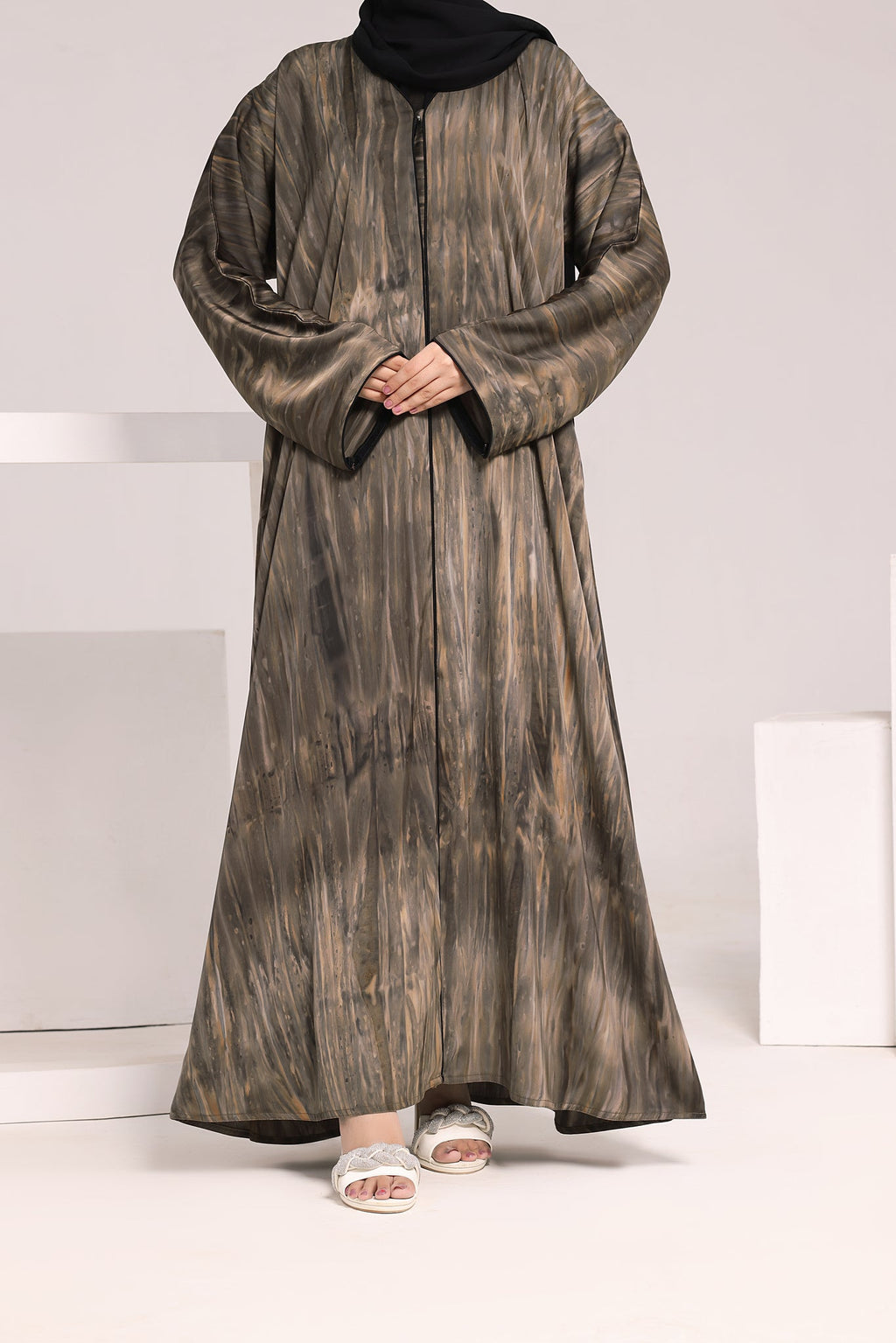 Desert Silk Printed Abaya by Al Deebaj