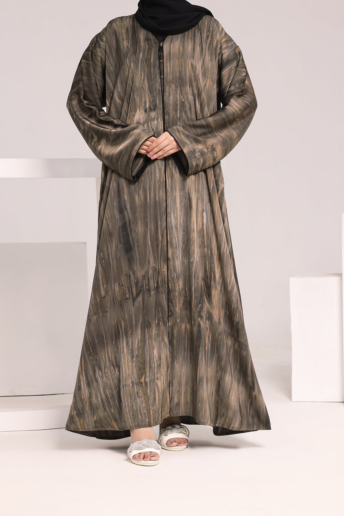 Desert Silk Printed Abaya by Al Deebaj