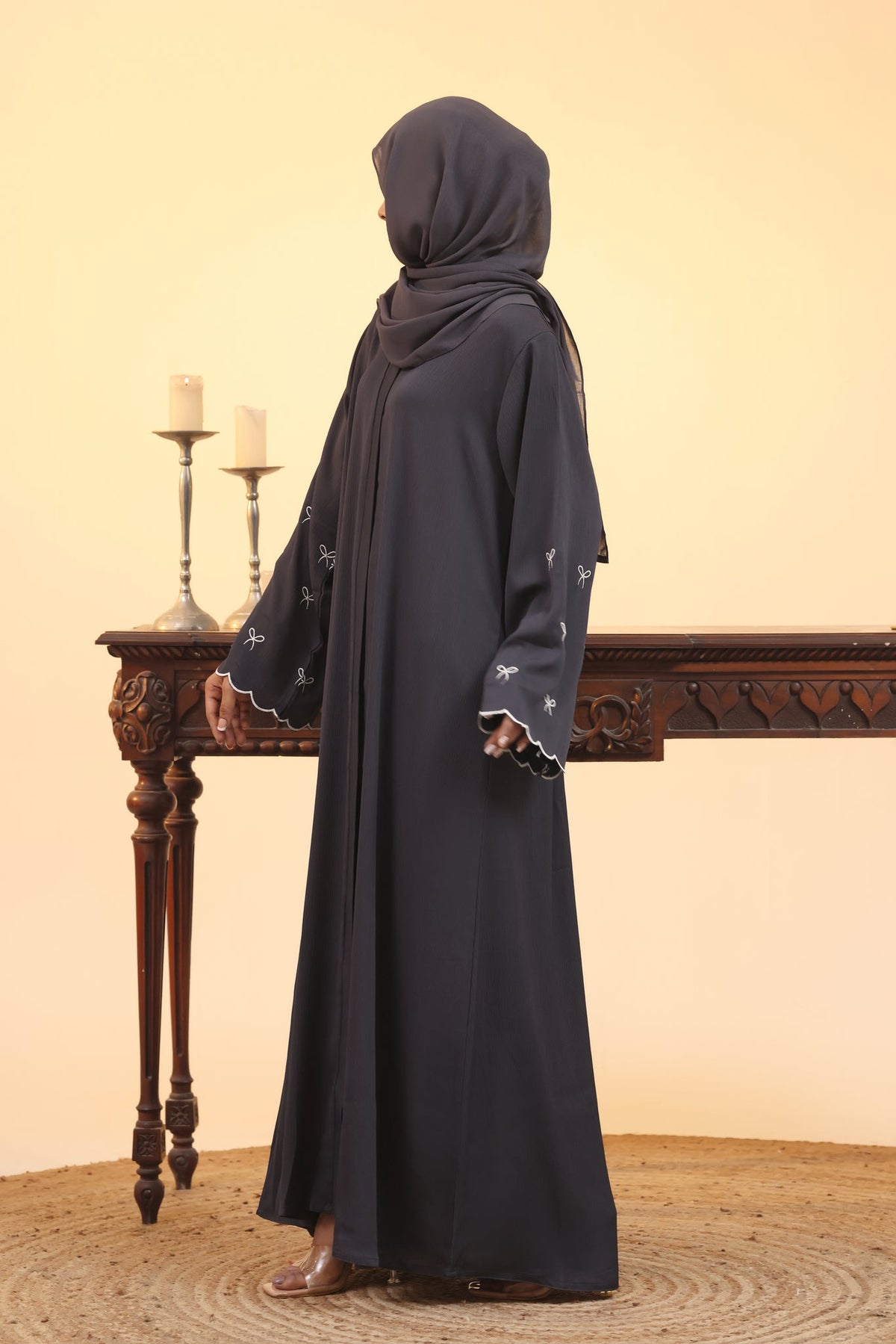 Farheen Grey Abaya by Al Deebaj, photo 3